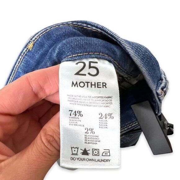 Mother High Waisted Looker Devil in a Blue Suit Straight Leg Jeans Size 25 - Picture 8 of 8